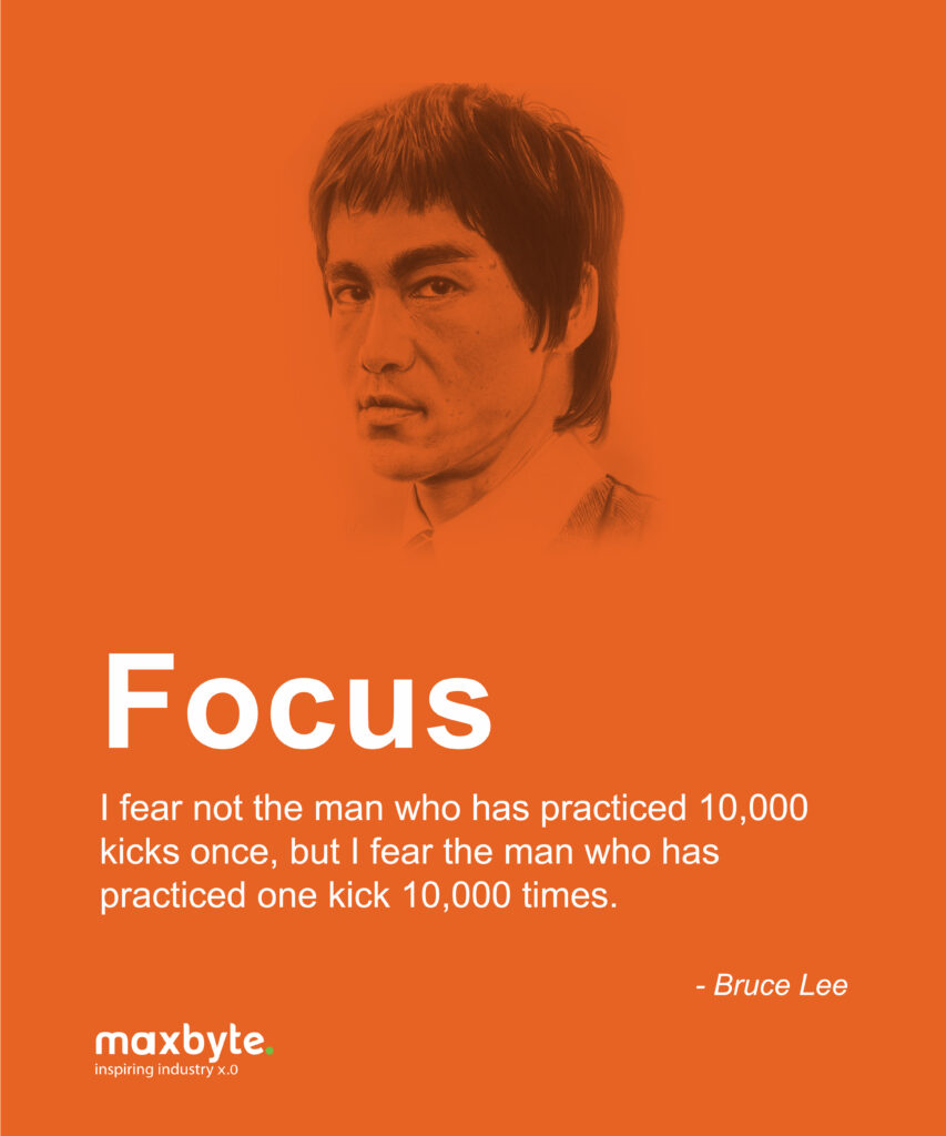 Quotes on Focus by Bruce Lee - Maxbyte