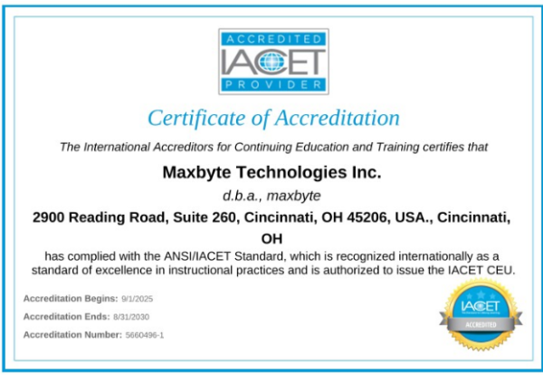 Certificate of accreditation